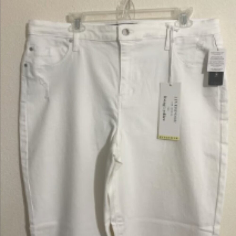 LIVERPOOL The Crop Straight Distressed Denim Jean Pants Women's Size 16/33